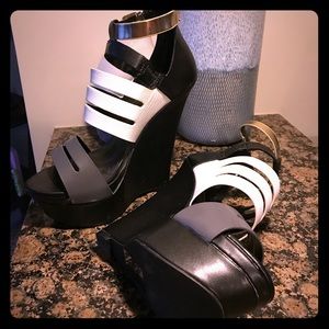 Black Wedge Heels